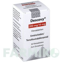 ДЕСКОВИ (DESCOVY) 200 мг/10 мг таблетки 30 шт - Эмтрицитабин, Тенофовир GILEAD SCIENCES