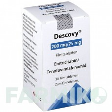ДЕСКОВИ (DESCOVY) 200 мг/25 мг таблетки 30 шт - Эмтрицитабин, Тенофовир GILEAD SCIENCES