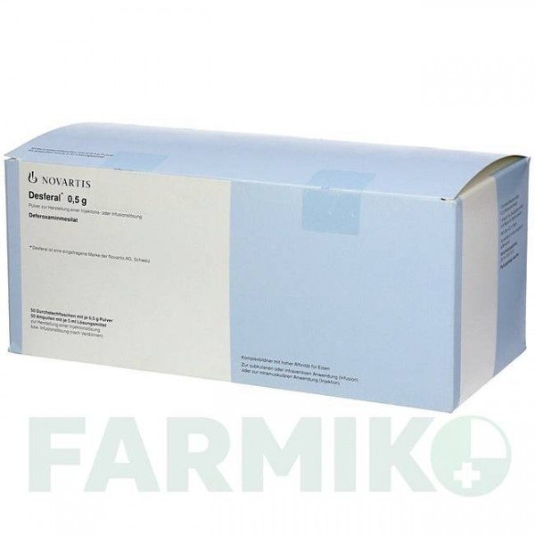ДЕСФЕРАЛ (DESFERAL) 0,5 г порошок 50 шт - Дефероксамін KOHLPHARMA