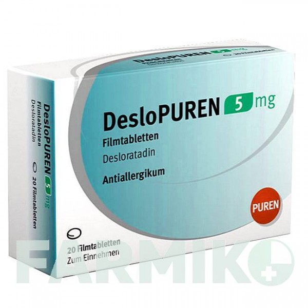 ДЕЗЛОПУРЕН (DESLOPUREN) 5 мг таблетки 20 шт - Дезлоратадин PUREN PHARMA