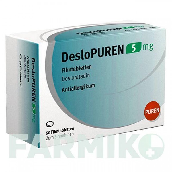 ДЕЗЛОПУРЕН (DESLOPUREN) 5 мг таблетки 50 шт - Дезлоратадин PUREN PHARMA