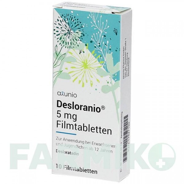 ДЕЗЛОРАНИО (DESLORANIO) 5 мг таблетки 10 шт - Дезлоратадин AXUNIO PHARMA