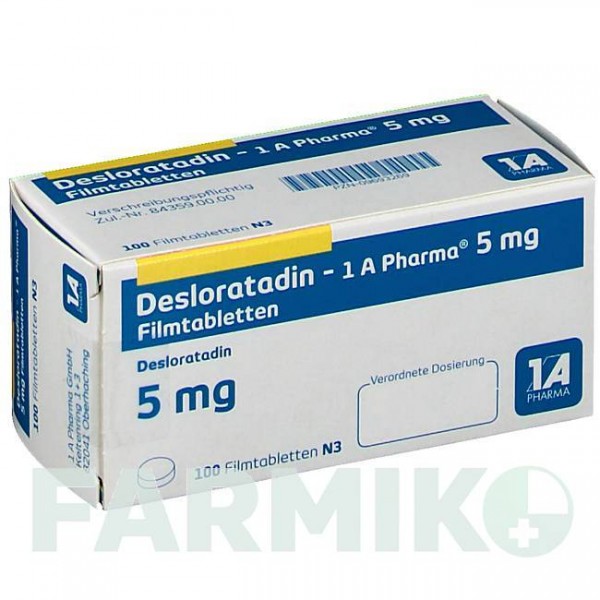 ДЕЗЛОРАТАДИН (DESLORATADIN) 5 мг таблетки 100 шт - Дезлоратадин 1 A PHARMA
