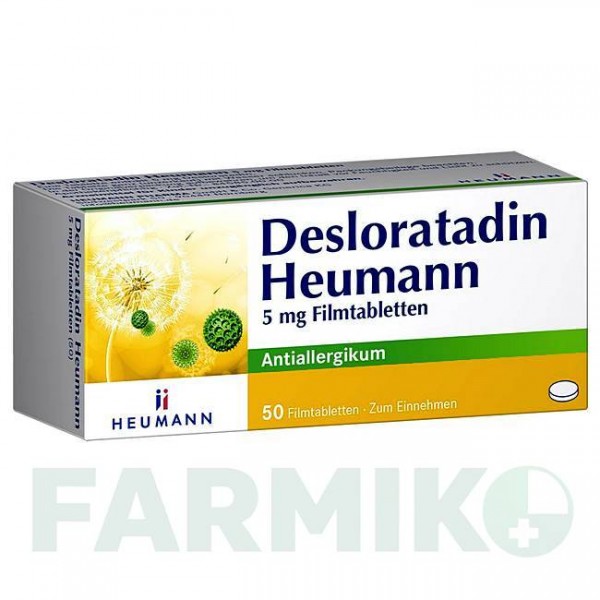 ДЕЗЛОРАТАДИН (DESLORATADIN) 5 мг таблетки 50 шт - Дезлоратадин HEUMANN PHARMA