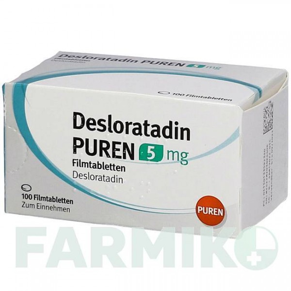 ДЕЗЛОРАТАДИН (DESLORATADIN) 5 мг таблетки 100 шт - Дезлоратадин PUREN PHARMA