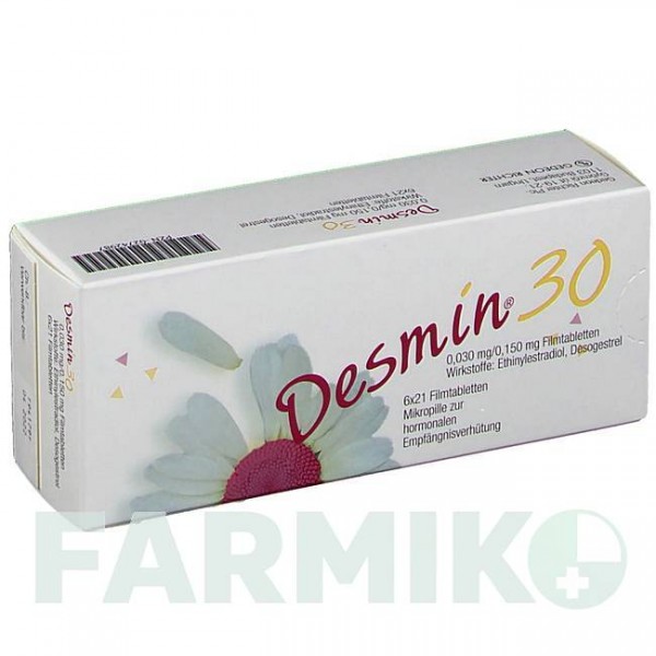 ДЕСМІН (DESMIN) 30 таблетки 6x21 шт - Дезогестрел, Етинілестрадіол GEDEON RICHTER