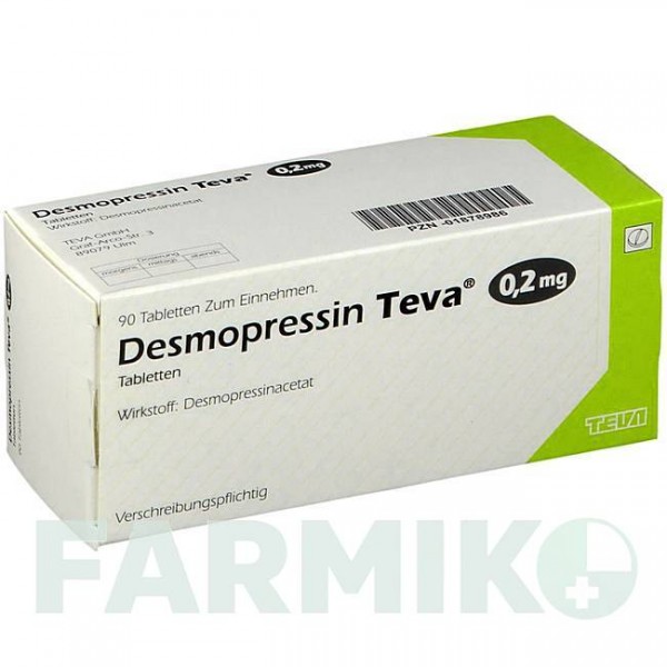 ДЕСМОПРЕССИН (DESMOPRESSIN) 0,2 мг таблетки 90 шт - Десмопресин TEVA