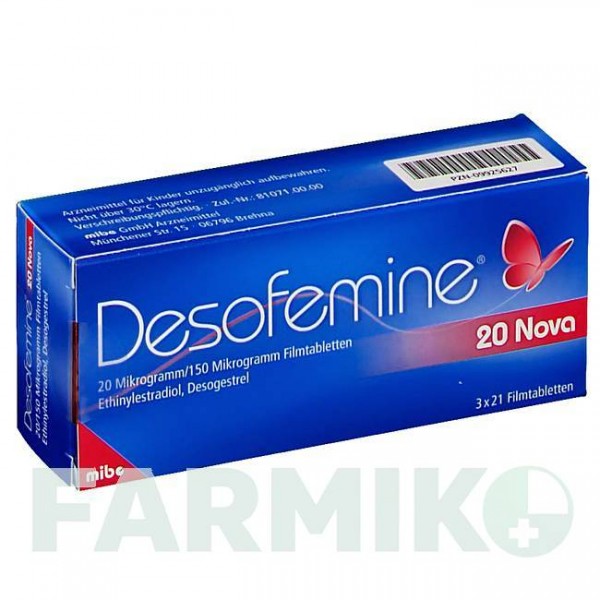 ДЕСОФЕМИН (DESOFEMINE) 20 мкг/150 мкг таблетки 3x21 шт - Дезогестрел, Этинилэстрадиол MIBE