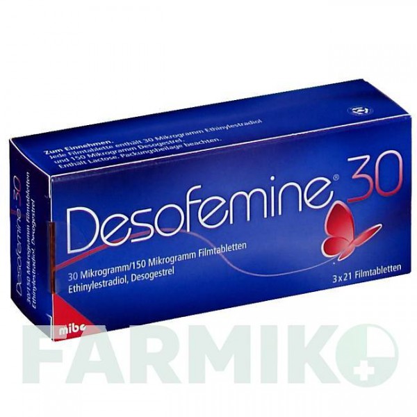 ДЕСОФЕМІН (DESOFEMINE) 30 мкг/150 мкг таблетки 3x21 шт - Дезогестрел, Етинілестрадіол MIBE