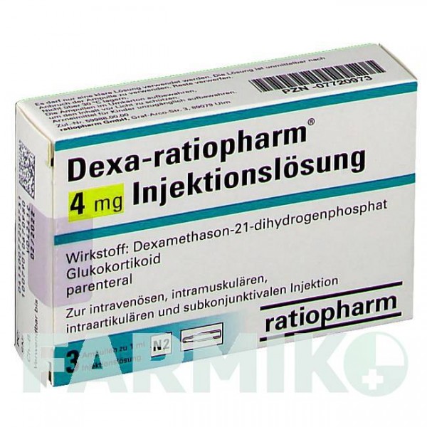 ДЕКСА (DEXA) 4 мг ампулы 3 шт - Дексаметазон RATIOPHARM