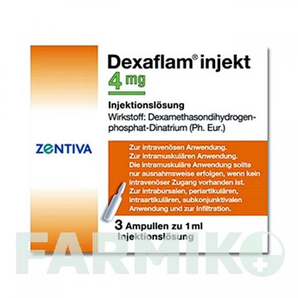 ДЕКСАФЛАМ (DEXAFLAM) 4 мг ампули 3x1 мл - Дексаметазон ZENTIVA