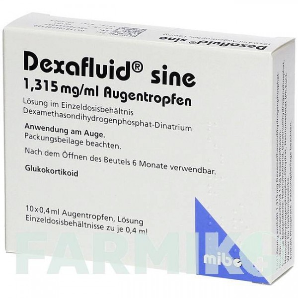 ДЕКСАФЛЮЇД (DEXAFLUID) 1,315 мг/мл краплі 10x0,4 мл - Дексаметазон MIBE