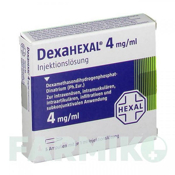 ДЕКСАГЕКСАЛ (DEXAHEXAL) 4 мг/1 мл раствор 5x1 мл - Дексаметазон HEXAL