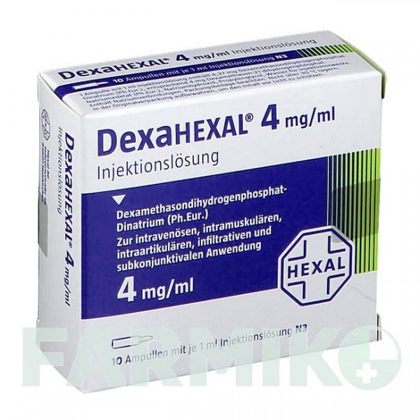 ДЕКСАГЕКСАЛ (DEXAHEXAL) 4 мг/1 мл раствор 10x1 мл - Дексаметазон HEXAL
