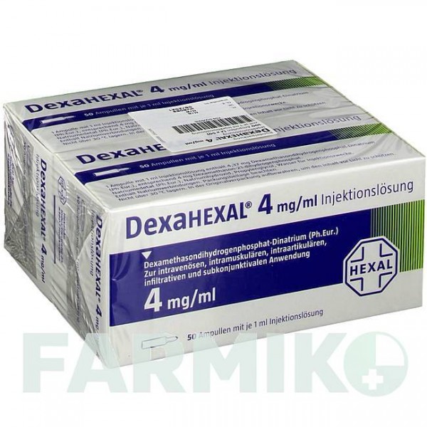 ДЕКСАГЕКСАЛ (DEXAHEXAL) 4 мг/1 мл раствор 2x50x1 мл - Дексаметазон HEXAL