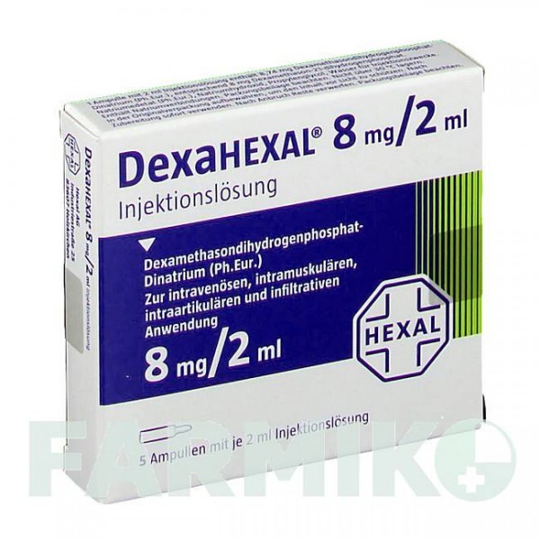 ДЕКСАГЕКСАЛ (DEXAHEXAL) 8 мг/2 мл раствор 10x2 мл - Дексаметазон HEXAL