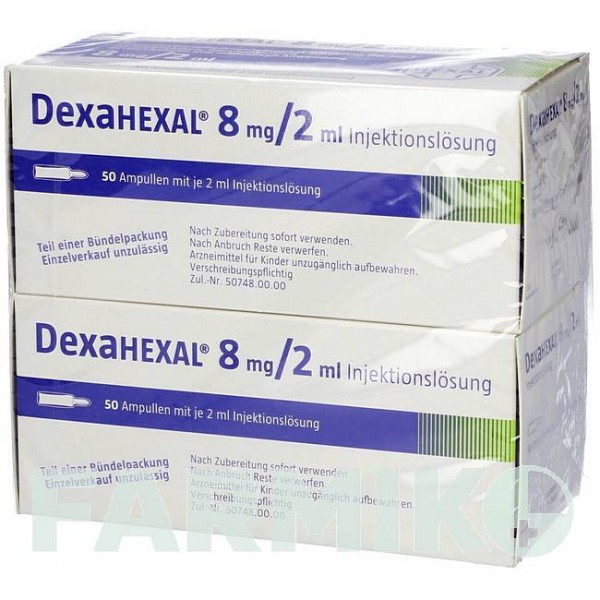ДЕКСАГЕКСАЛ (DEXAHEXAL) 8 мг/2 мл раствор 2x50x2 мл - Дексаметазон HEXAL