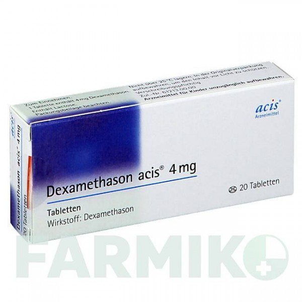ДЕКСАМЕТАЗОН (DEXAMETHASON) 4 мг таблетки 20 шт - Дексаметазон ACIS