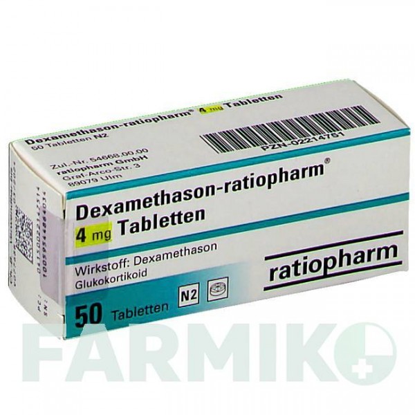 ДЕКСАМЕТАЗОН (DEXAMETHASON) 4 мг таблетки 50 шт - Дексаметазон RATIOPHARM
