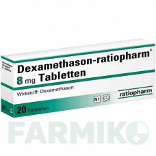 ДЕКСАМЕТАЗОН (DEXAMETHASON) 8 мг таблетки 20 шт - Дексаметазон RATIOPHARM