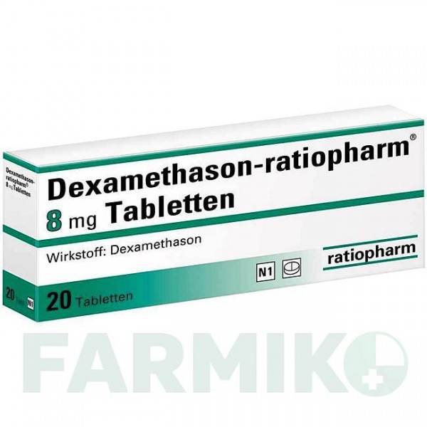 ДЕКСАМЕТАЗОН (DEXAMETHASON) 8 мг таблетки 20 шт - Дексаметазон RATIOPHARM