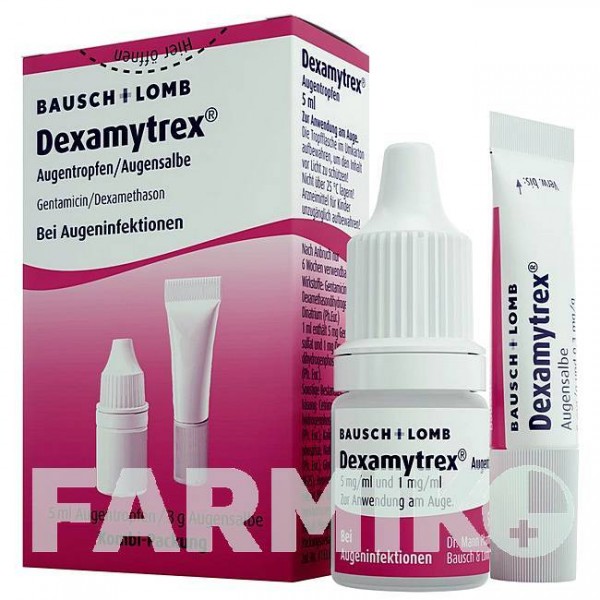ДЕКСАМІТРЕКС (DEXAMYTREX) 5 мл 3 г пакет 1 шт - Дексаметазон, Гентаміцин DR.GERHARD MANN