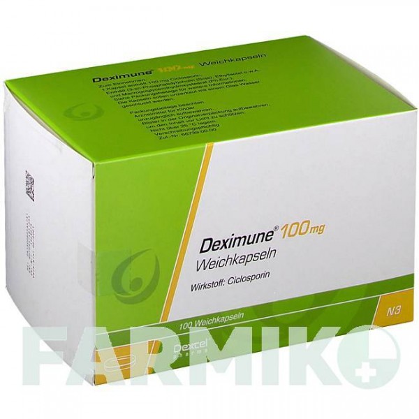 ДЕКСИМУН (DEXIMUNE) 100 мг капсулы 100 шт - Циклоспорин DEXCEL PHARMA