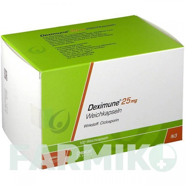 ДЕКСИМУН (DEXIMUNE) 25 мг капсулы 100 шт - Циклоспорин DEXCEL PHARMA