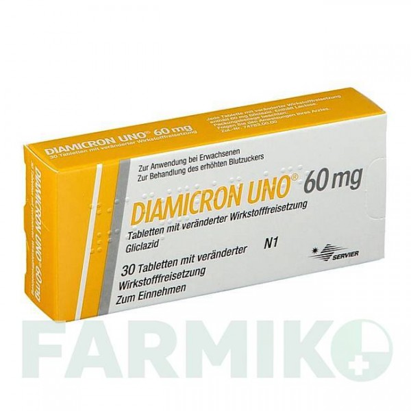 ДИАМИКРОН (DIAMICRON) 60 мг таблетки 30 шт - Гликлазид SERVIER