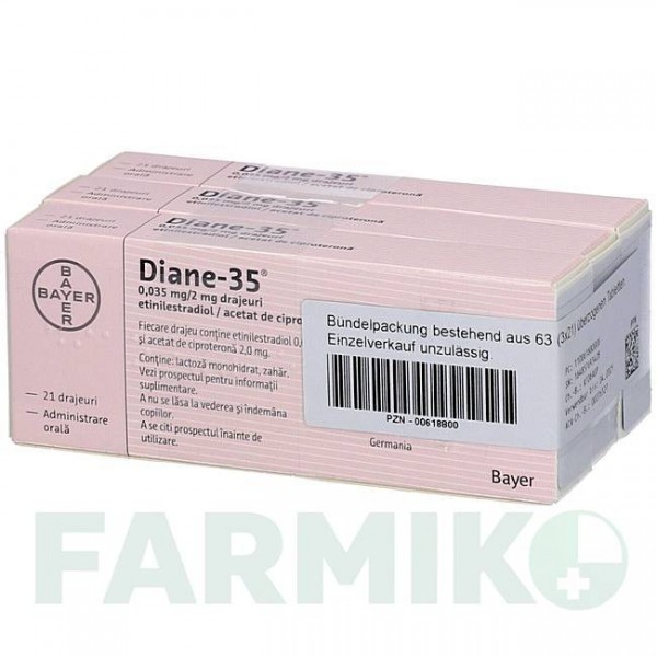 ДІАНЕ (DIANE) 35 таблетки 3x21 шт - Ципротерон, Естроген ACA MULLER-ADAG PHARMA