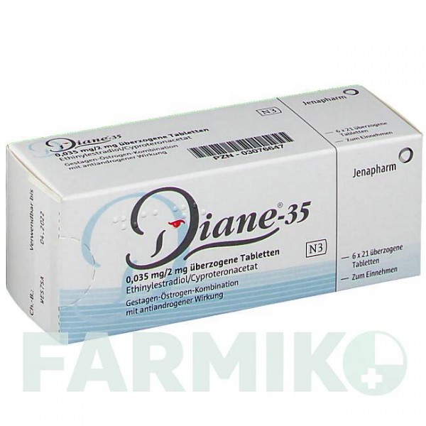 ДИАНЕ (DIANE) 35 таблетки 6x21 шт - Ципротерон, Эстроген JENAPHARM