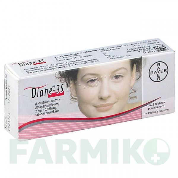 ДІАНЕ (DIANE) 35 таблетки 3x21 шт - Ципротерон, Естроген KOHLPHARMA