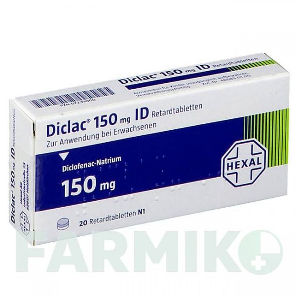 ДИКЛАК (DICLAC) 150 таблетки 20 шт - Диклофенак HEXAL