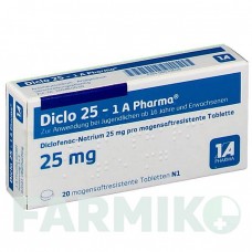 ДИКЛО (DICLO) 25 таблетки 20 шт - Диклофенак 1 A PHARMA