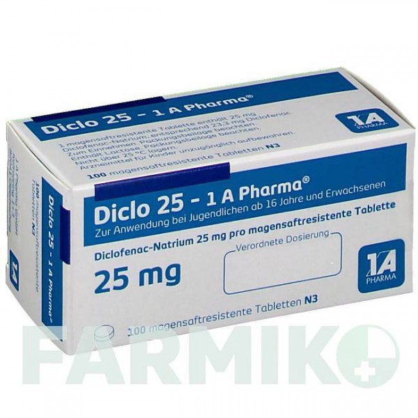 ДИКЛО (DICLO) 25 таблетки 100 шт - Диклофенак 1 A PHARMA