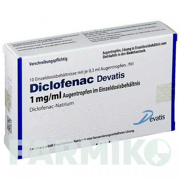 ДИКЛОФЕНАК (DICLOFENAC) 1 мг/мл доз краплі 10x0,3 мл - Диклофенак DEVATIS