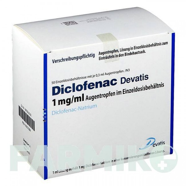 ДИКЛОФЕНАК (DICLOFENAC) 1 мг/мл доз краплі 50x0,3 мл - Диклофенак DEVATIS