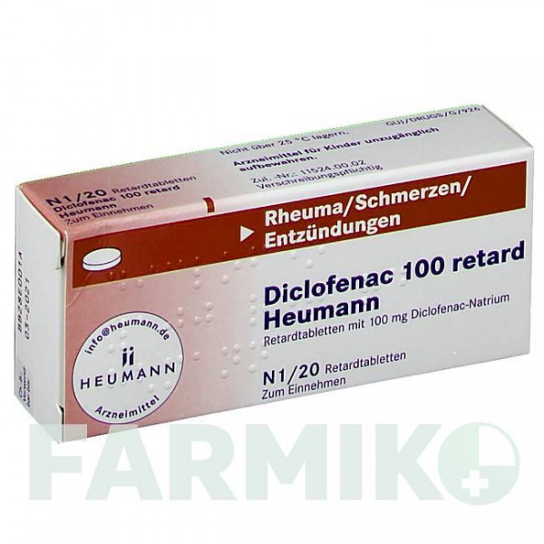 ДИКЛОФЕНАК (DICLOFENAC) 100 таблетки 20 шт - Диклофенак HEUMANN PHARMA