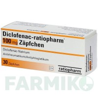 ДИКЛОФЕНАК (DICLOFENAC) 100 мг суппозитории 30 шт - Диклофенак RATIOPHARM