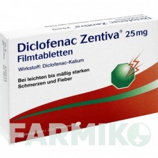 ДИКЛОФЕНАК (DICLOFENAC) 25 мг таблетки 10 шт - Диклофенак ZENTIVA