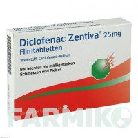 ДИКЛОФЕНАК (DICLOFENAC) 25 мг таблетки 20 шт - Диклофенак ZENTIVA