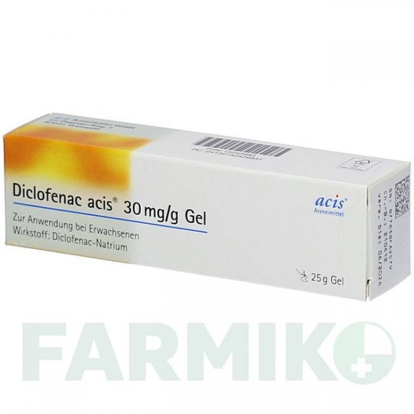 ДИКЛОФЕНАК (DICLOFENAC) 30 мг/г гель 25 г - Диклофенак ACIS