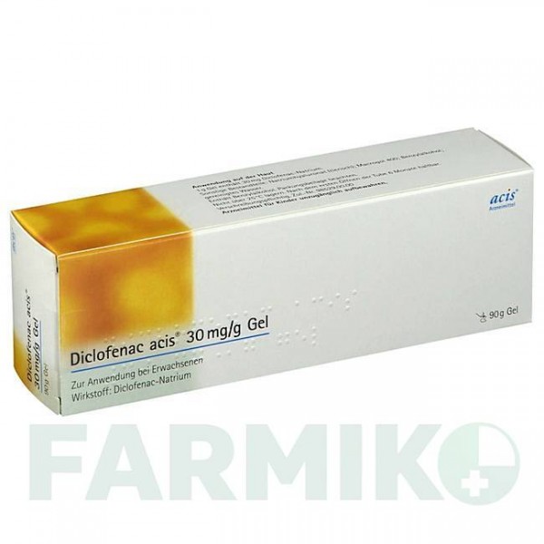 ДИКЛОФЕНАК (DICLOFENAC) 30 мг/г гель 90 г - Диклофенак ACIS