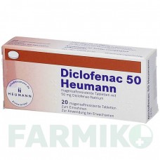 ДИКЛОФЕНАК (DICLOFENAC) 50 таблетки 20 шт - Диклофенак HEUMANN PHARMA
