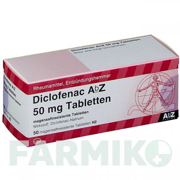 ДИКЛОФЕНАК (DICLOFENAC) 50 мг таблетки 50 шт - Диклофенак ABZ PHARMA