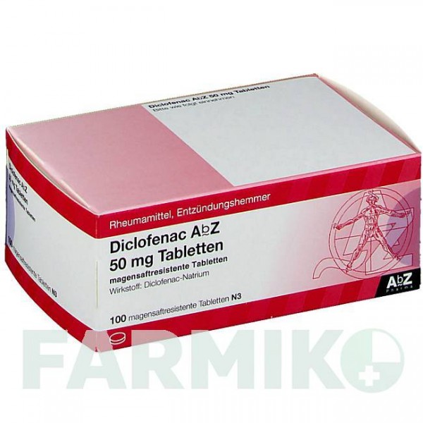 ДИКЛОФЕНАК (DICLOFENAC) 50 мг таблетки 100 шт - Диклофенак ABZ PHARMA