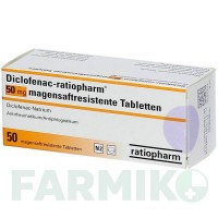 ДИКЛОФЕНАК (DICLOFENAC) 50 мг таблетки 50 шт - Диклофенак RATIOPHARM