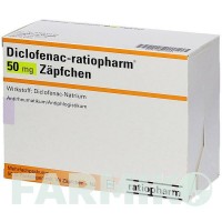 ДИКЛОФЕНАК (DICLOFENAC) 50 мг супозиторії 50 шт - Диклофенак RATIOPHARM