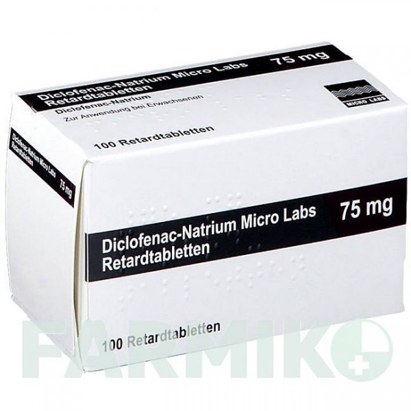 ДИКЛОФЕНАК (DICLOFENAC) 75 мг таблетки 100 шт - Диклофенак MICRO LABS