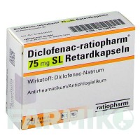 ДИКЛОФЕНАК (DICLOFENAC) 75 мг капсули 20 шт - Диклофенак RATIOPHARM